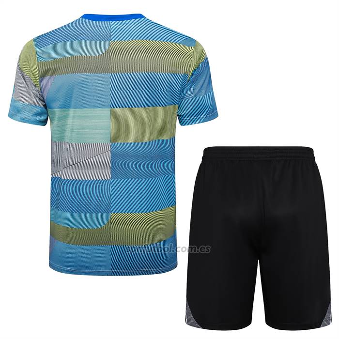 Chandal del Real Madrid Manga Corta 2025-2026 Azul Verde - Pantalon Corto